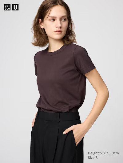 T-shirtColoris: 39 MARRON FONCÉTaille: Femme SXXSXSSMLXLXXLTrouver ma tailleObtenez de l'aide
po... | Uniqlo FR