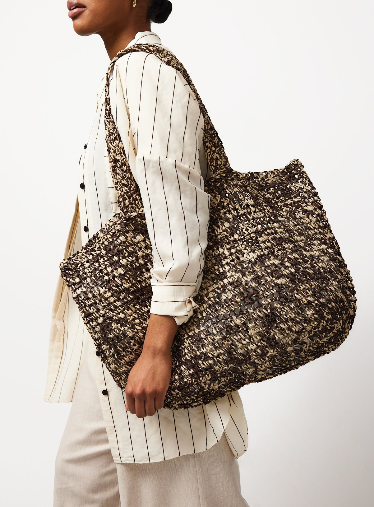 Neutral Straw Beach Bag One Size | Tu Clothing