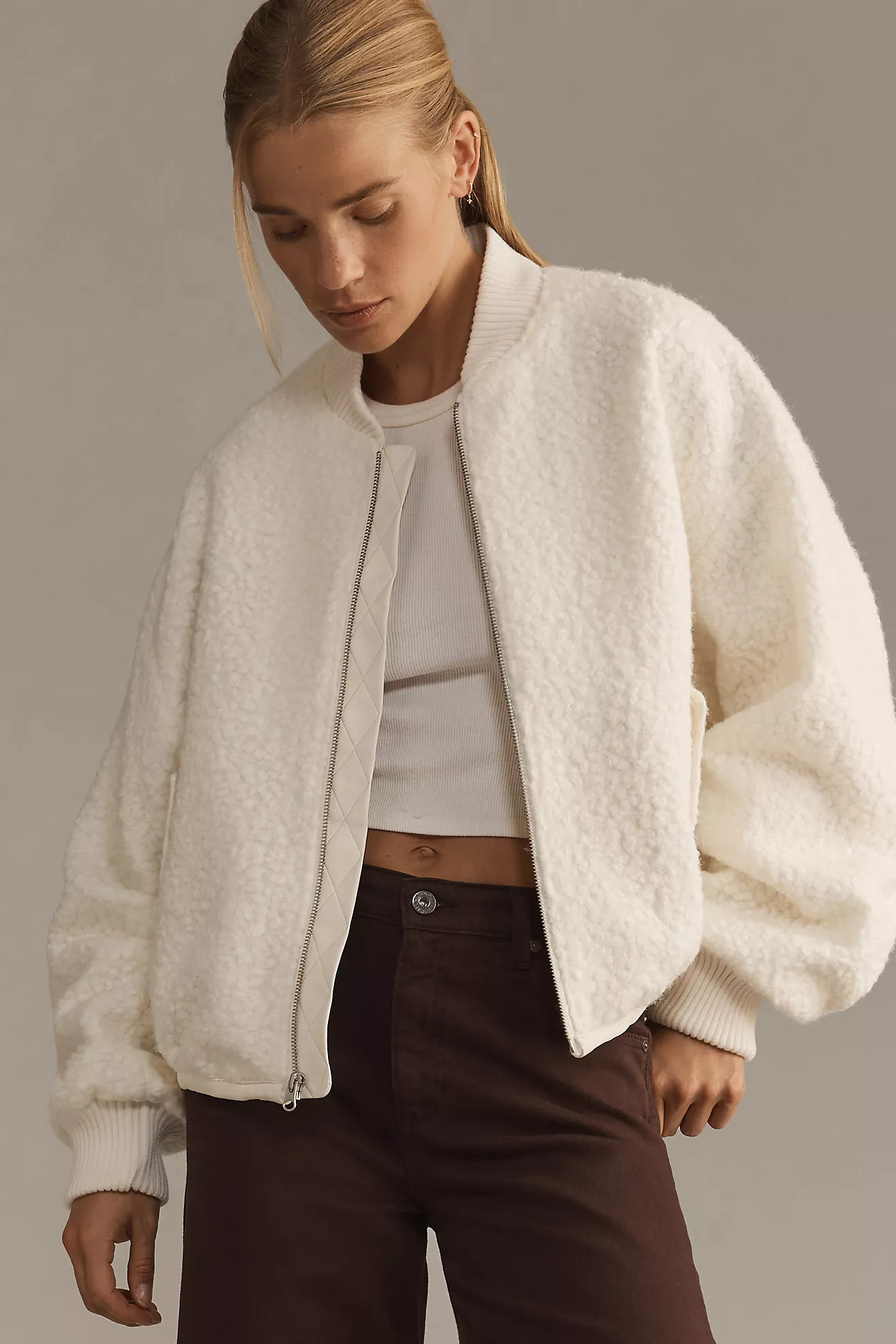 By Anthropologie Sherpa Bomber Jacket | Anthropologie (US)