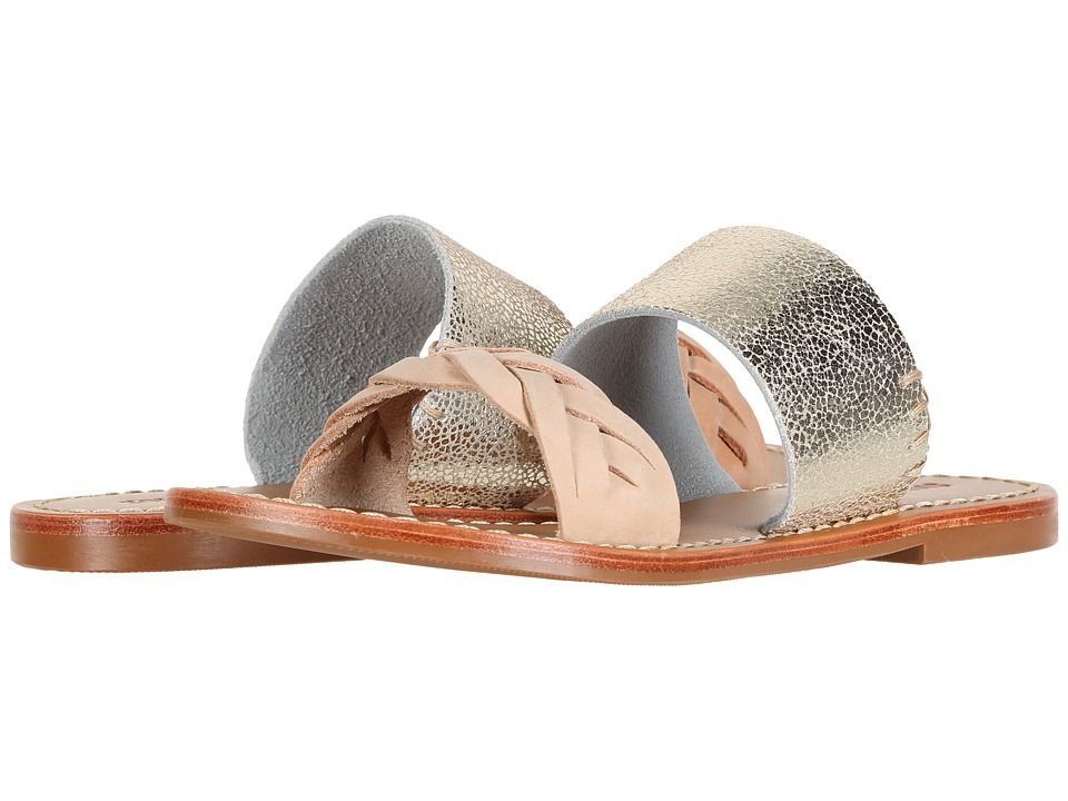 Soludos - Metallic Braided Slide Sandal (Nude/Pale Gold) Women's Sandals | Zappos