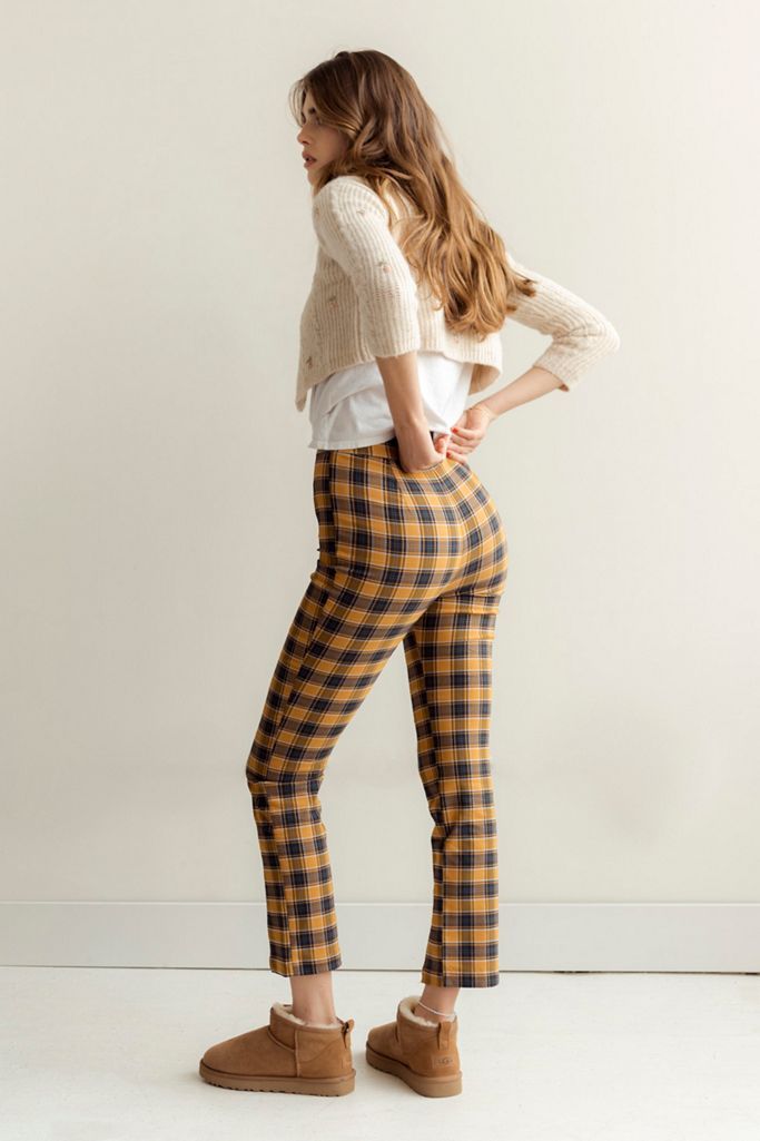 UO Tessa Plaid Notched Cropped Pant | Urban Outfitters (US and RoW)