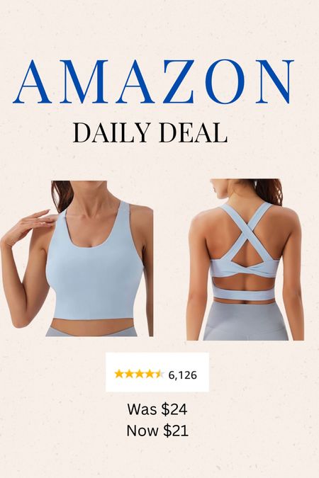 Amazon daily deal! Sports bra. Criss cross back. Comes in more colors! Workout. Athletic. Athlesiure

#LTKSeasonal #LTKsalealert #LTKFind