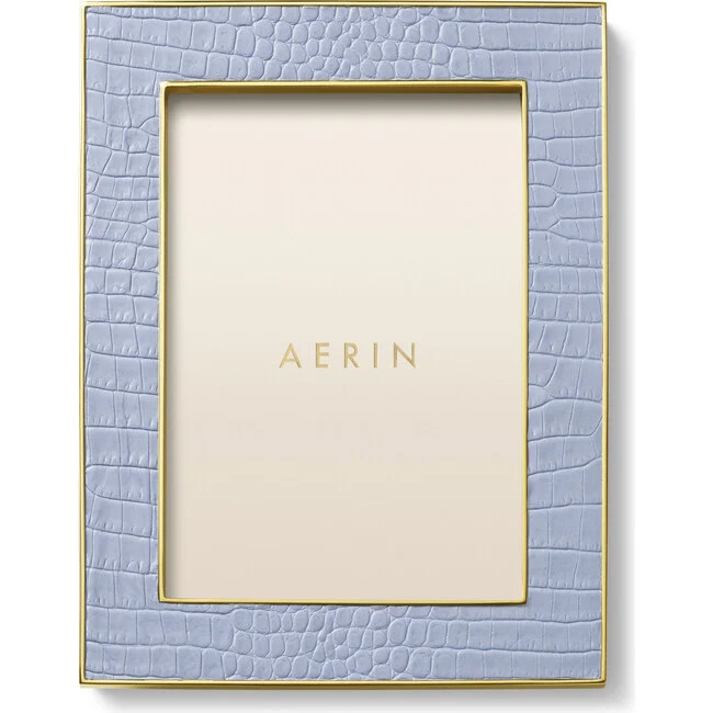 AERIN | Classic Croc Leather Frame Sunglasses, Hydrangea (Blue Size 4"" x 6"") | Maisonette | Maisonette