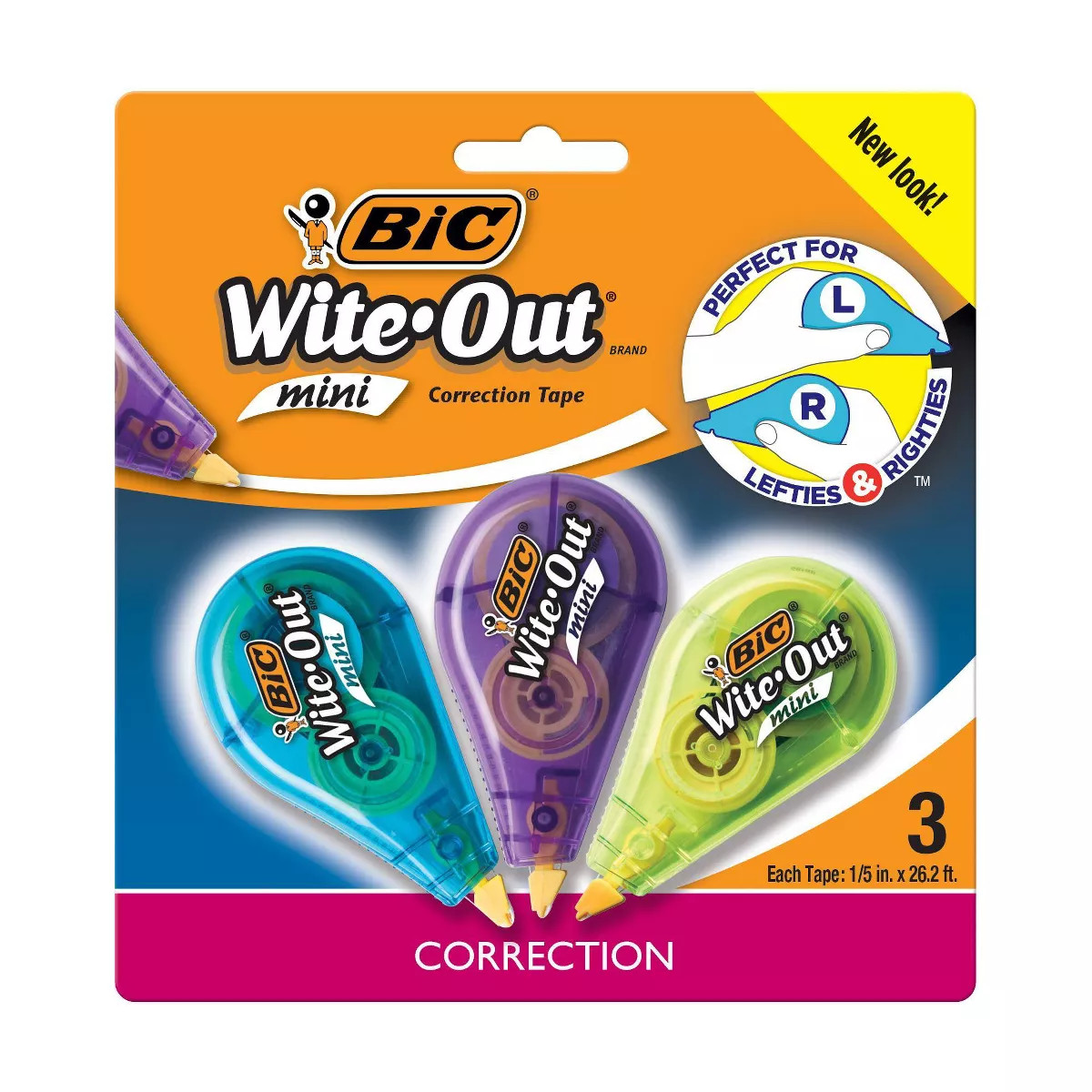 3pk Wite-Out Correction Tape Mini White - BIC | Target