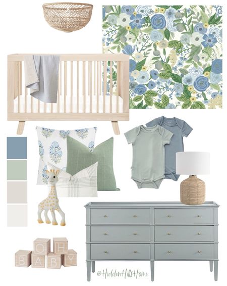 Colorful baby nursery mood board, colorful floral wallpaper for nursery, baby nursery, neutral baby nursery #colorful #baby #nursery 

#LTKsalealert #LTKbaby #LTKhome