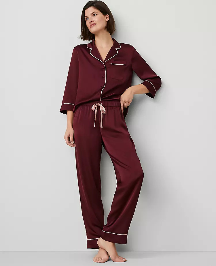 Mauve Rose Top & Pant Pajama Set | Ann Taylor