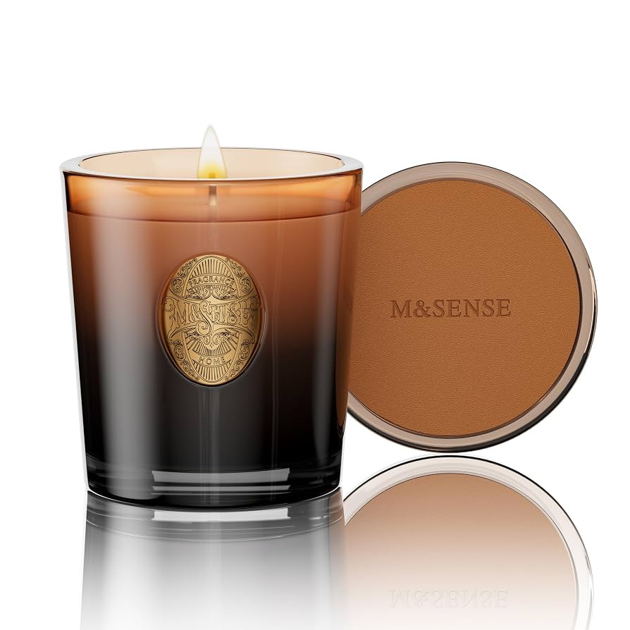 Amazon.com: M&SENSE Natural Soy Candle | Mahogany Sandalwood & Black Brown | 9.2 oz, 50H Burn Tim... | Amazon (US)