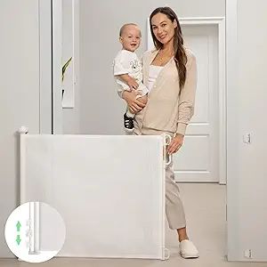 Retractable Baby Gate, Momcozy Mesh Baby Gate or Mesh Dog Gate, 33" Tall,Extends up to 55" Wide, ... | Amazon (US)