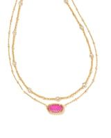 Barbie™ x Kendra Scott Gold Elisa Multi Strand Necklace in Hot Pink Drusy | Kendra Scott