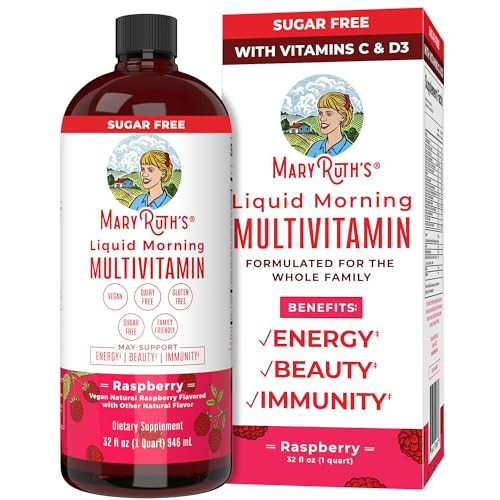 MaryRuth Organics Multivitamin for Women Men & Kids | Vegan, Sugar Free | Womens Multivitamin & Multimineral | Beauty & Energy Women's Multivitamin | Non-GMO | 32 Fl Oz | Amazon (US)