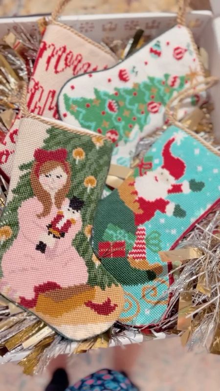 Sweet needlepoint Bauble Stockings getting me in the Christmas spirit! 

#LTKfamily #LTKHoliday #LTKSeasonal