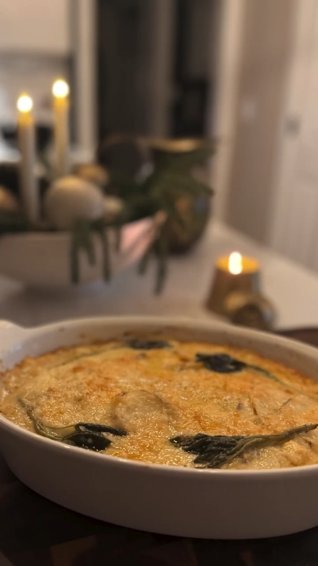 Find my go-to kitchen essentials linked here

Save this for the creamiest, coziest potato dish

Classic Potatoes au Gratin (Scalloped Potatoes) perfect for holidays, weeknight dinners, or any cozy meal.

INGREDIENTS
4 russet potatoes, thinly sliced
2 tbsp flour
1 cup heavy cream
1 cup whole milk
2 ½ cups grated cheese (Gruyère if you want it fancy, I used sharp cheddar + Italian blend)
4 tbsp butter
3 garlic cloves, minced
1 tsp salt (more to taste)
½ tsp black pepper
Optional: Fresh sage leaves. They add a festive touch while elevating the flavor of the dish.

PREP OVEN - Preheat to 375°F.

MAKE THE CREAMY SAUCE
In a saucepan:
•Melt butter, add sage, and garlic. Sauté sage for 5 minutes to infuse the flavor.
•Remove the sage (save for garnish if you want).
•Add flour and cook 1–2 minutes.
•Pour in heavy cream and milk.
•Stir in 2 cups of cheese until melted.
•Season with salt and pepper.

LAYER IT UP
In a baking dish:
•Add a layer of sliced potatoes
•Spoon over some sauce
•Repeat with the remaining potatoes and sauce

BAKE
•Cover with foil and bake 50 minutes
•Uncover, top with the remaining ½ cup cheese, and bake 30 more minutes until bubbly, golden, and tender

REST
Let it sit 10–15 minutes so it sets and slices beautifully.

#recipe #potatorecipes #cozyvibes cheesy potato bake festive holiday side dish classic Christmas dinner side perfect Thanksgiving side cozy comfort food hearty winter recipe simple, easy-to-make dish homemade family-style recipe creamy potato casserole oven-baked casserole favorite

#LTKfoodie #LTKSeasonal #LTKHoliday