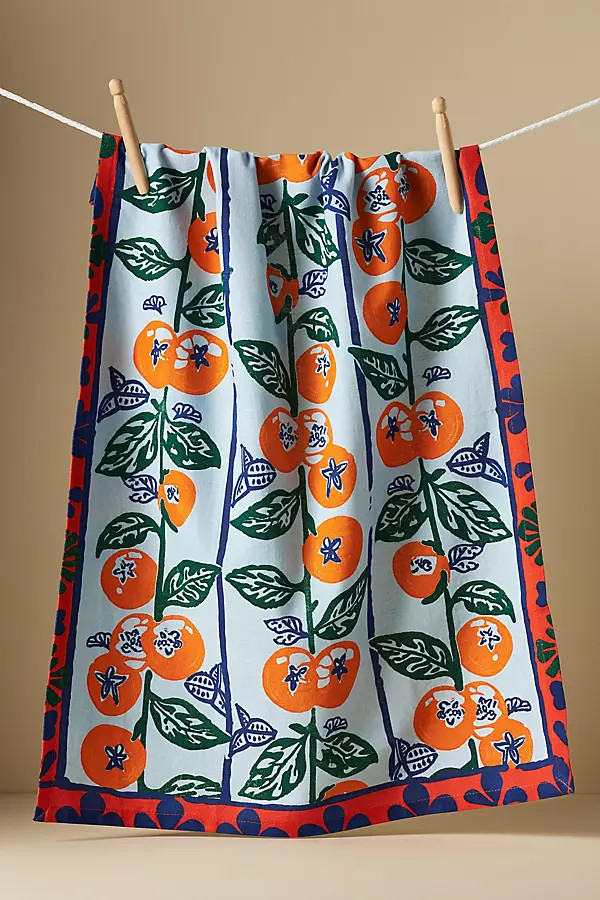 Tomatoes Block-Print Dish Towel | Anthropologie (US)