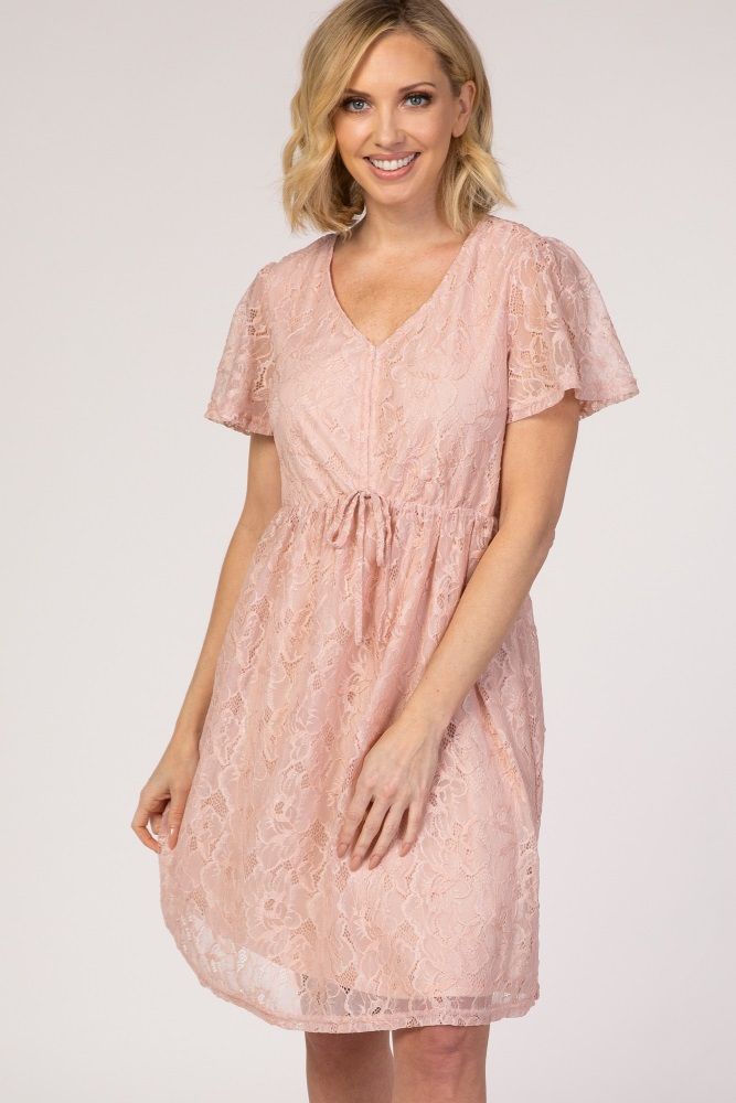 Waverleigh Light Pink Lace Mini Dress | PinkBlush Maternity