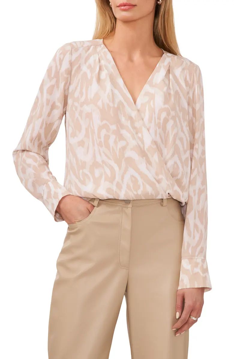 Abstract Pattern Cross Front Blouse | Nordstrom