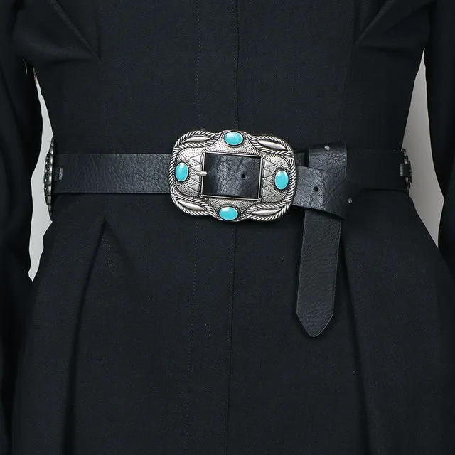Beltalicious - Embossed Alloy Faux Leather Belt | YesStyle Global