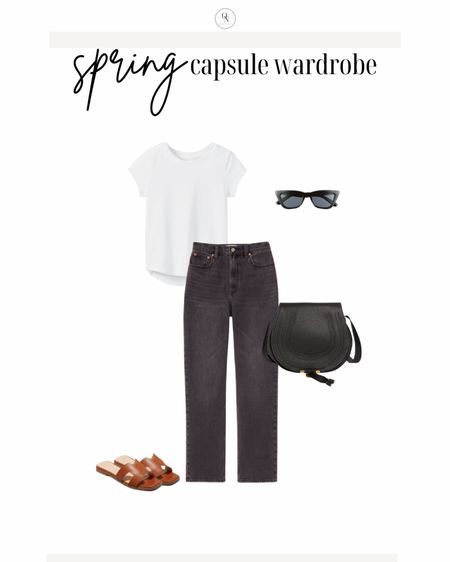 Casual spring outfit, jeans and a tshirt outfit 

The Spring Capsule Wardorbe is here! 18 pieces to make getting dressed easy, decrease decision fatigue and reduce your mental load this spring. All at a modest price point with all items including trench under $150.

1. Basic white tshirt
2. Cashmere sweater
3. Striped sweater
4. White button down
5. Black denim
6. Cream pants (not shown but linked)
7. Wide leg denim
8. Black blazer
9. Trench coat
10. Black mules
11. Cognac sandals
12. Black sling backs
13. Sneakers
14. Chain necklace
15. Black purse 
16. Black crossbody (not shown)
17. Cognac tote
18. Sunglasses

spring outfits, spring capsule, what to wear for spring, spring outfits for women, travel spring outfits, spring essentials, sprint closet essentials, spring wardrobe essentials

#LTKSeasonal #LTKSpringSale