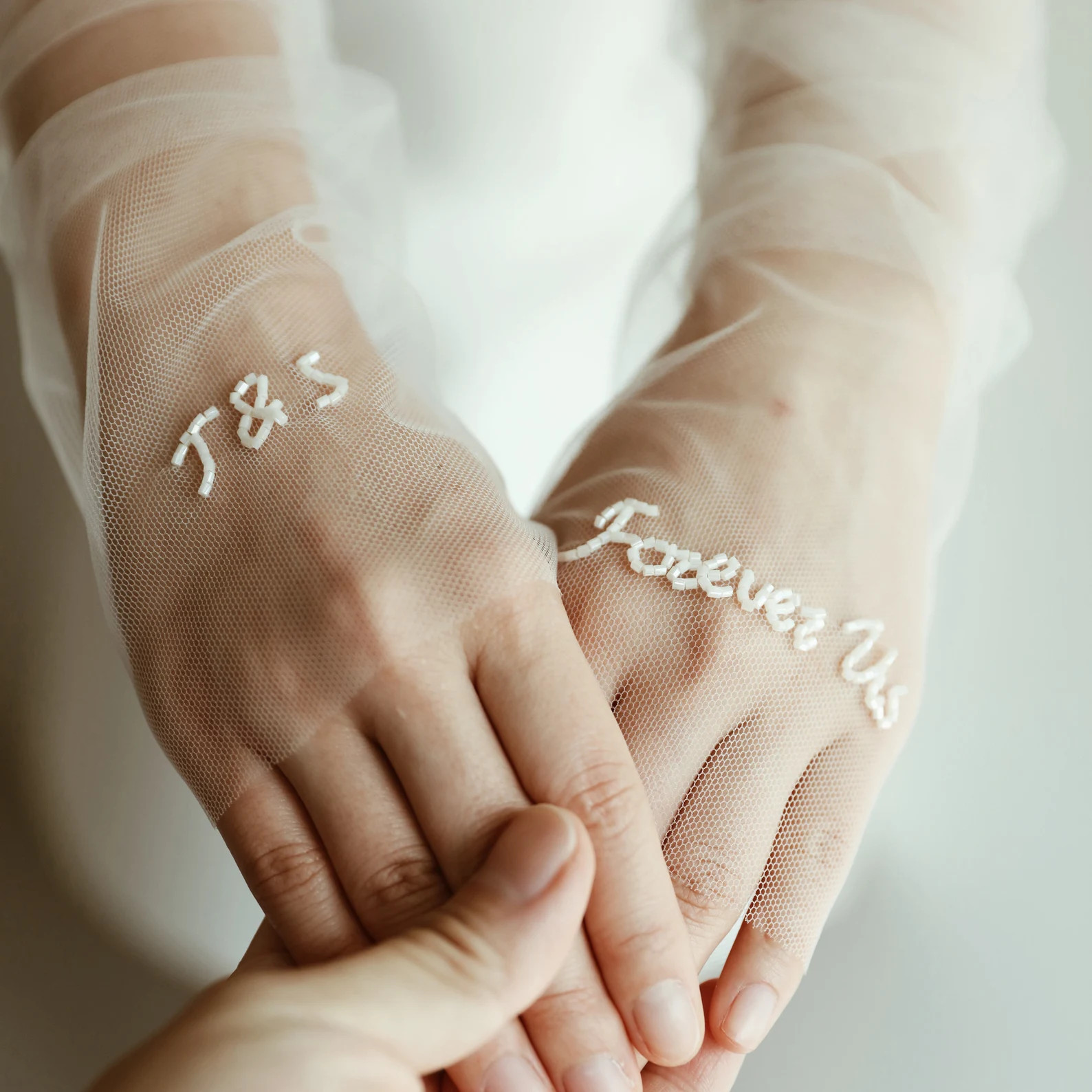 Personalized Fingerless Gloves - Hand Embroidered Long Gloves Sheer Sleeves Unique Wedding Gift f... | Etsy (US)
