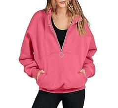 ANRABESS Women’s Oversized Quarter Zip Sweatshirt Long Sleeve Drop Shoulder Pullover Fleece Hal... | Amazon (CA)