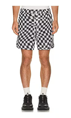 Legends Luka Mesh 7" Short in Black & White Distressed Warp Check from Revolve.com | Revolve Clothing (Global)