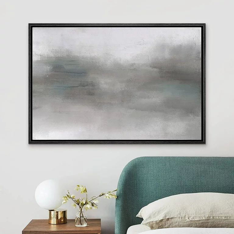 PixonSign Framed Canvas Print Wall Art Dark Gray Storm Cloud Pastel Landscape Abstract Shapes Ill... | Walmart (US)