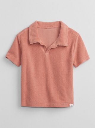 babyGap Towel Terry Johnny Collar Polo Shirt | Gap Factory