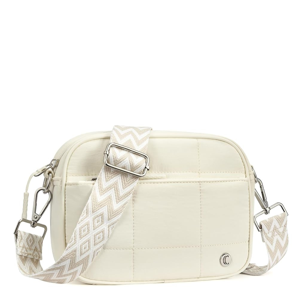 CLUCI Quilted Crossbody Bags for Women Lightweight Puffer Shoulder Bag Travel Purses with Wide St... | Amazon (US)