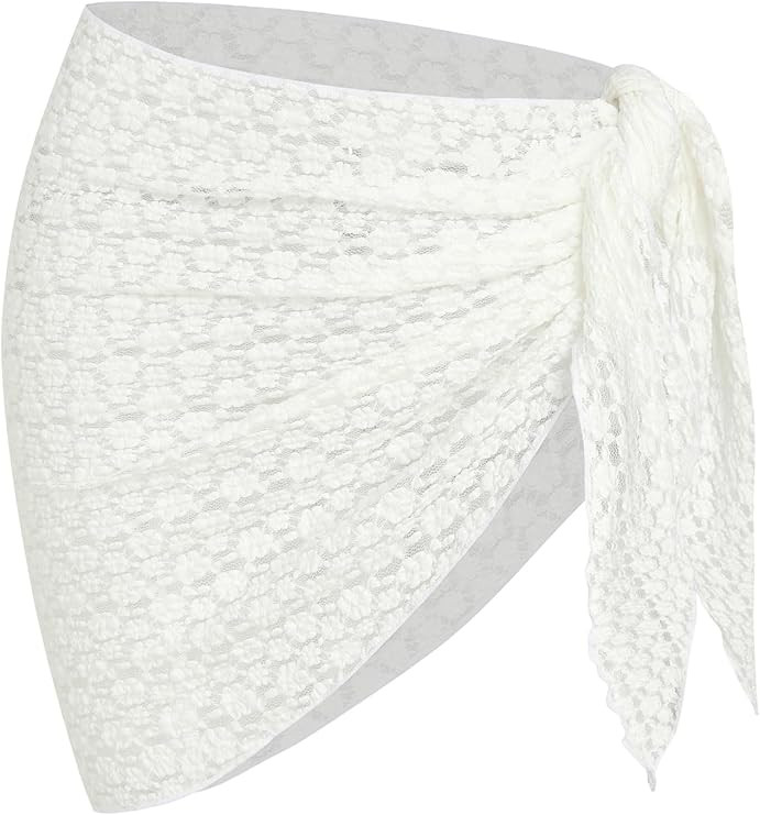 ZAFUL Sarong Coverups for Women Beach Vacation Fishnet See Thru Tie Side Bathing Suit Cover Up Mi... | Amazon (US)