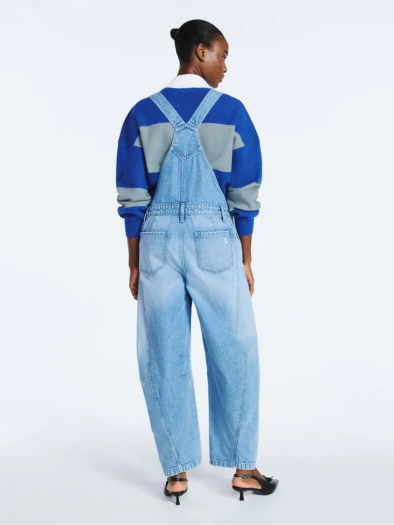 Scoop Women's and Women's Plus Cotton Barrel Overalls, 24", 26", and 28" Inseams, Sizes XS-4X | Walmart (US)