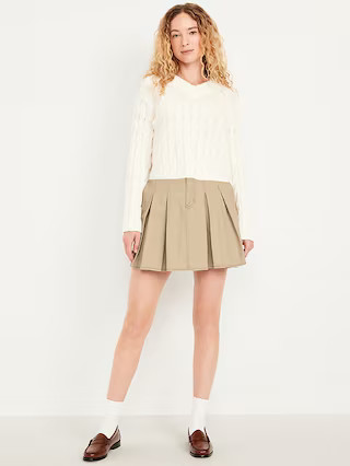 High-Waisted Pleated Mini Skirt | Old Navy (US)