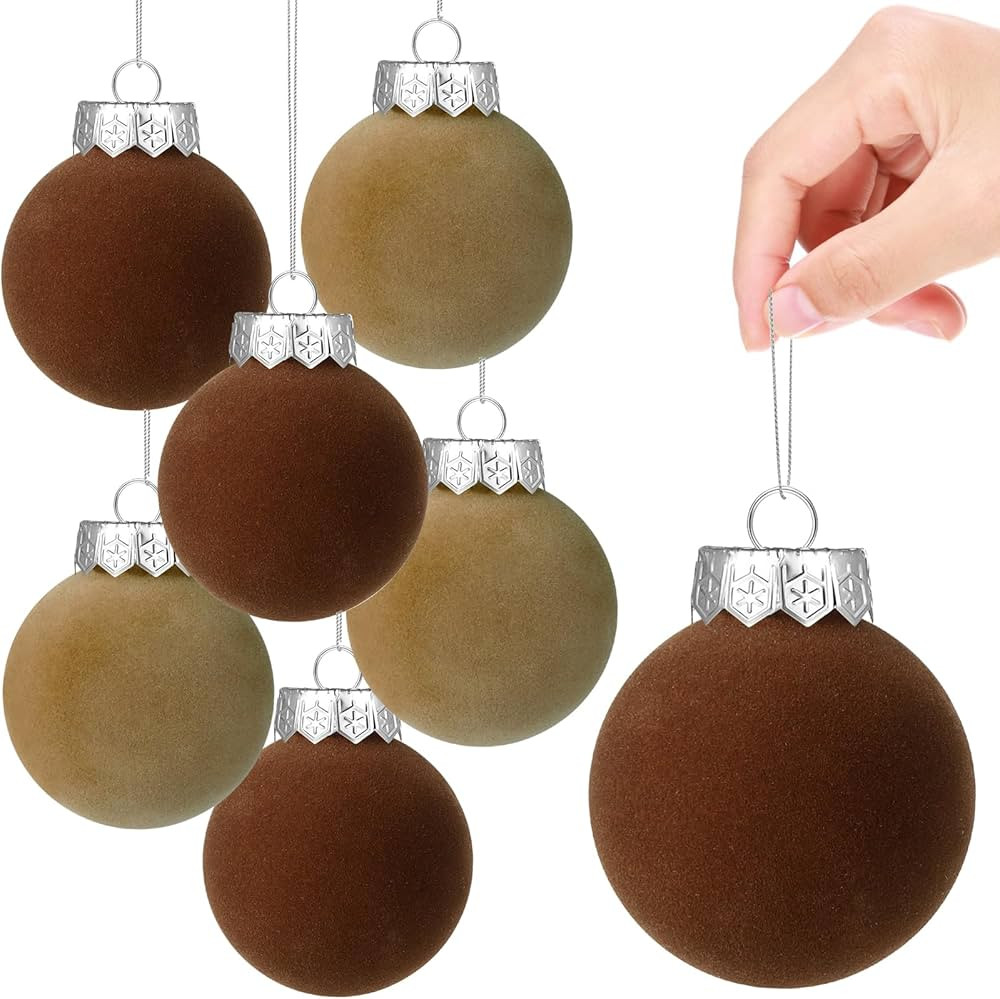 YUJUN 12 PCS Christmas Large Velvet Balls Ornaments 3.14In Shatterproof Tree Hanging Plastic Ball... | Amazon (US)