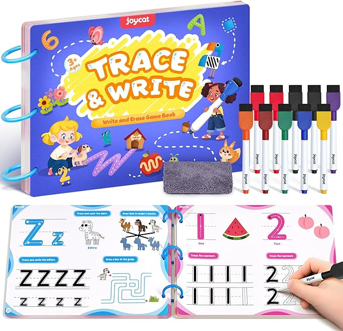 JoyCat Preschool Learning Activities 48 Reusable Pages, Handwriting Practice for Kids Toddlers, T... | Amazon (US)