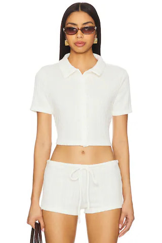 LIONESS Wolfgang Short Sleeve Top in Ivory from Revolve.com | Revolve Clothing (Global)