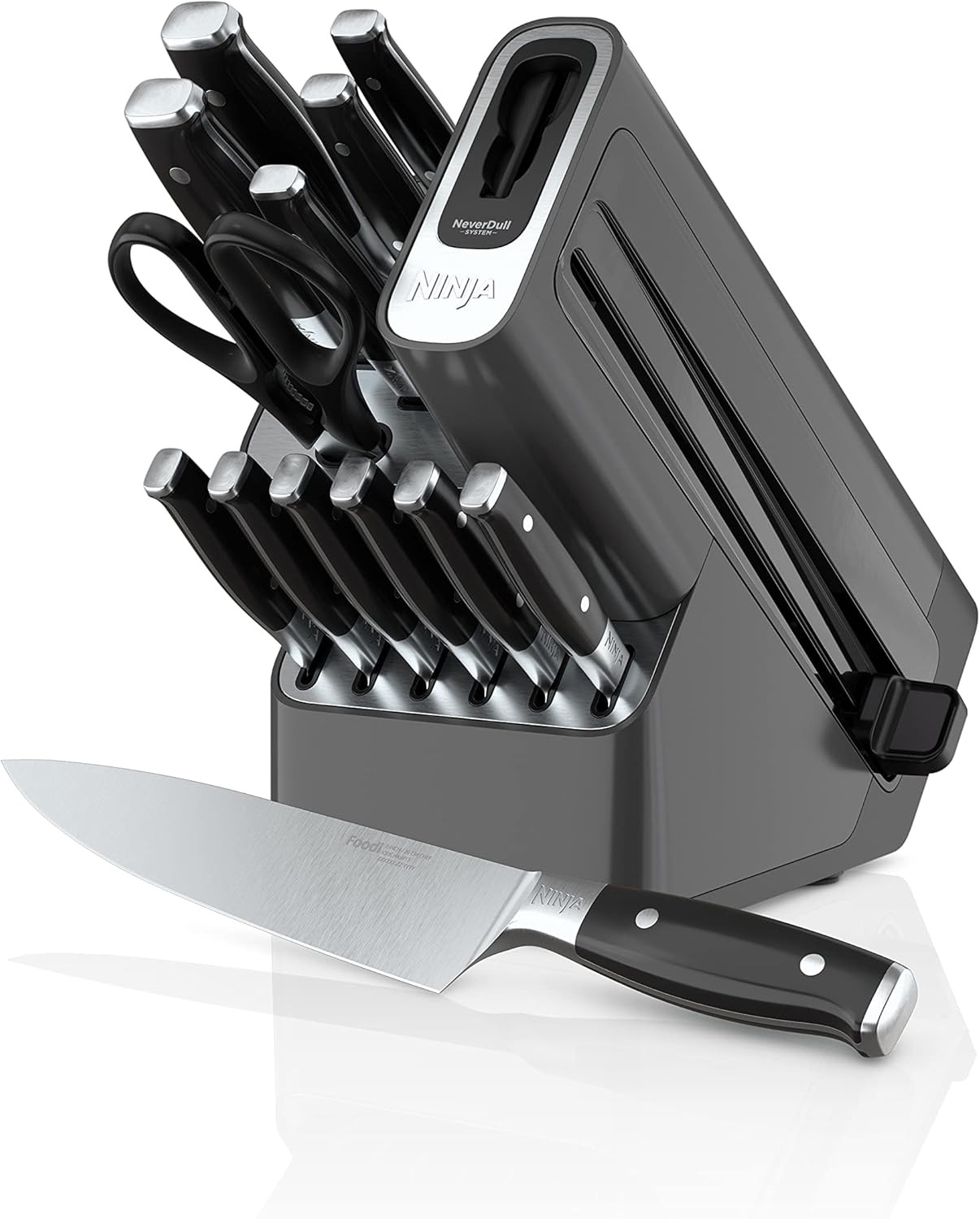 Ninja K32014 Foodi NeverDull Premium Knife System, Knife Block , 14 Piece Set, Stainless Steel/Bl... | Amazon (US)