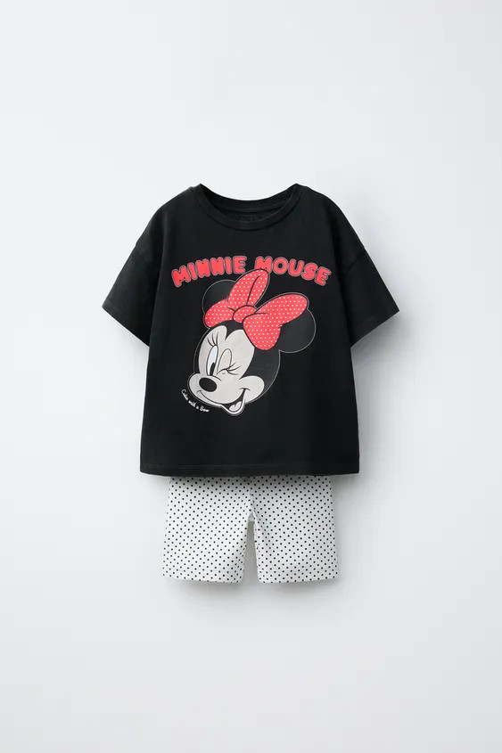 MINNIE MOUSE \u00a9 DISNEY POLKA DOT T-SHIRT AND CYCLING LEGGINGS SET | Zara UK