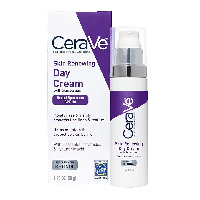 CeraVe Anti-Aging Face Cream SPF 30, Anti-Wrinkle Retinol Cream with Hyaluronic Acid and Ceramide... | Amazon (US)