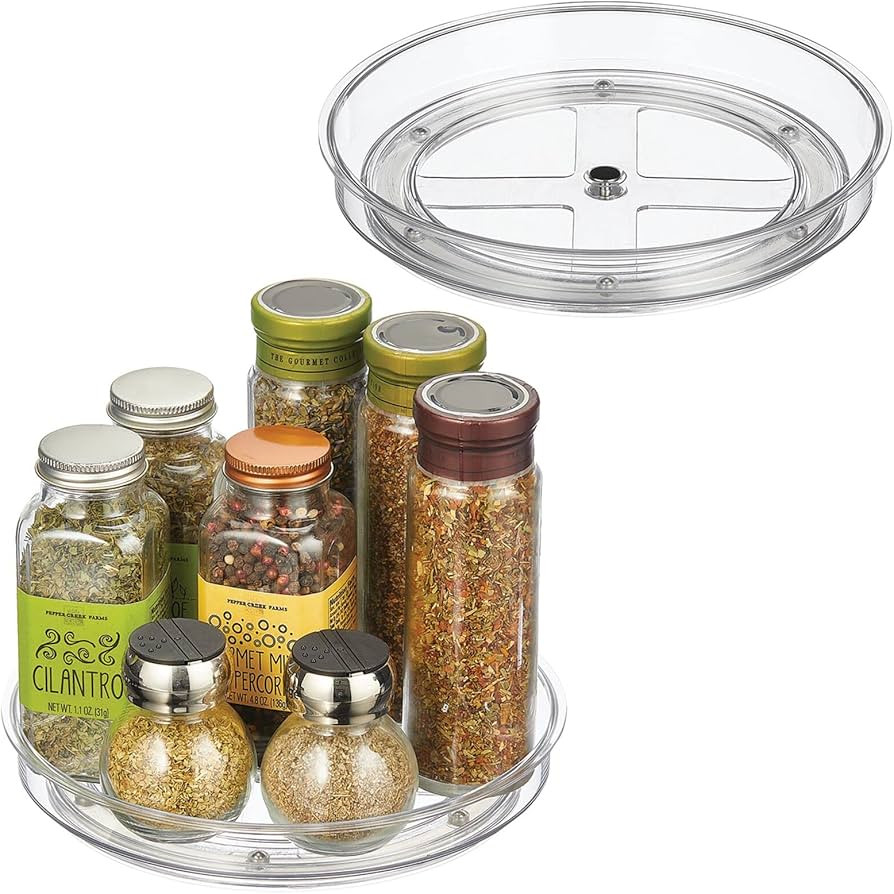 mDesign Lazy Susan Turntable Plastic Spinner for Kitchen/Bathroom, Pantry, Fridge, Cupboards, or ... | Amazon (US)