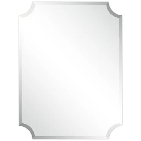 Empire Art Direct Frameless Rectangle Scalloped Beveled Wall Mirror 30 x 40 Ready to Hang | Walmart (US)