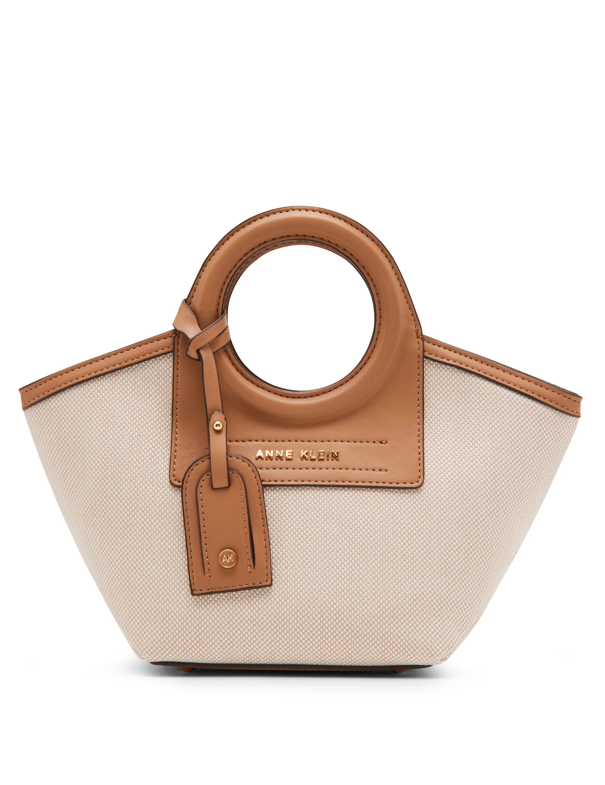 Round Handle Straw Satchel | Anne Klein