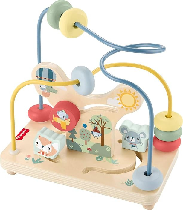 Fisher-Price Wood Toddler Toy Bead Maze, Woodland Animal-Themed Activity for Fine Motor Skill Dev... | Amazon (US)