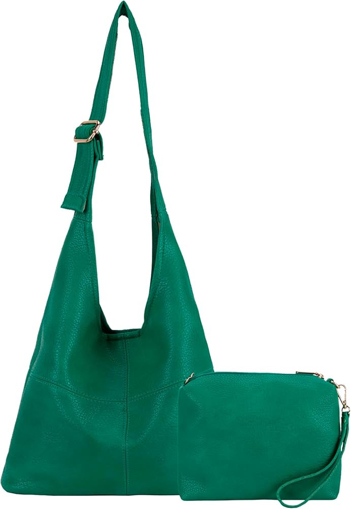 Montana West Hobo Bags Purse for Women Ultra Soft Foldable Shoulder Slouchy Handbags with Cosmeti... | Amazon (US)
