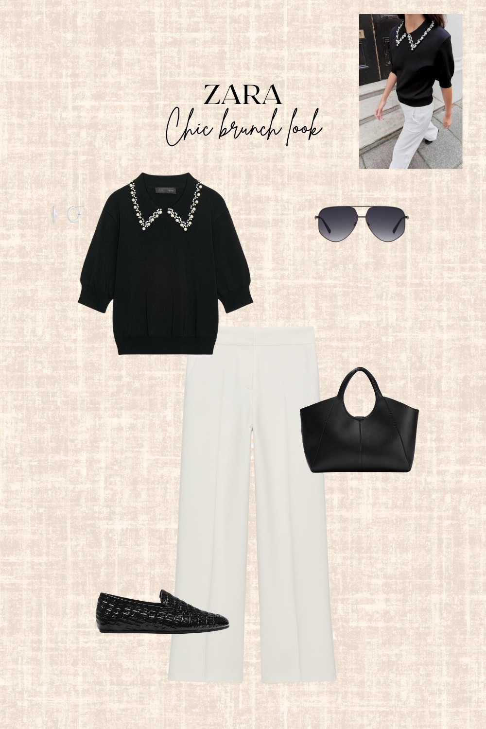 Zara Chic brunch look! 

Sweater, fall outfit, bag, sunglasses, loafers, earrings, pants

#LTKstyletip #LTKbag #LTKover50style