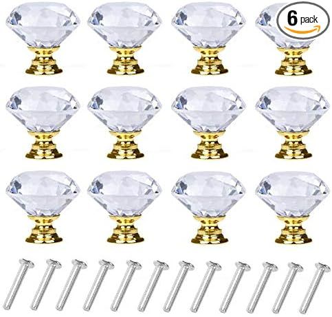 D-BUY 12 Pack 30 mm Drawer Pulls Dresser Knobs Drawer Knobs Drawer Handles Crystal Knobs Drawer P... | Amazon (US)