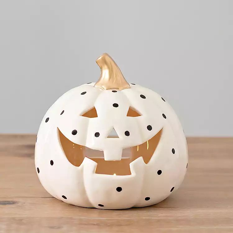 New!Polka Dotted Ceramic Jack O' Lantern | Kirkland's Home