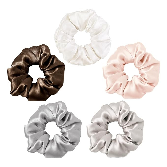 LILYSILK Silk Scrunchies for Frizz & Breakage Prevention - Mulberry Silk Ponytail Holders, Elasti... | Amazon (US)