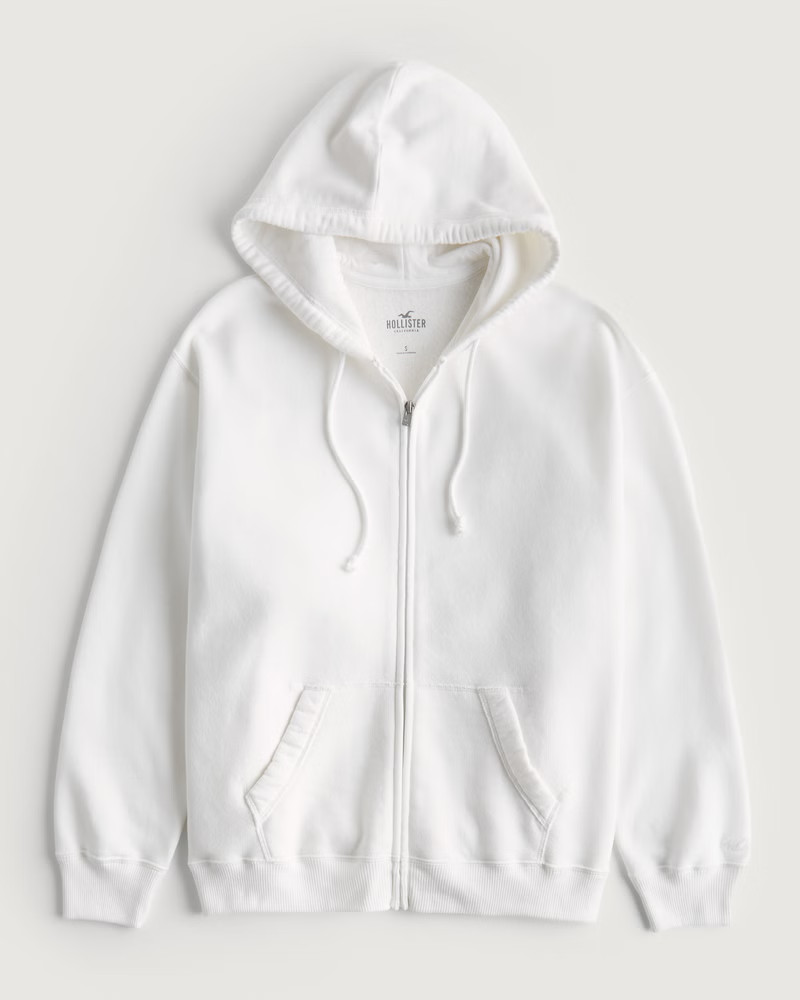 Women's Oversized Full-Zip Hoodie | Women's Tops | HollisterCo.com | Hollister (US)