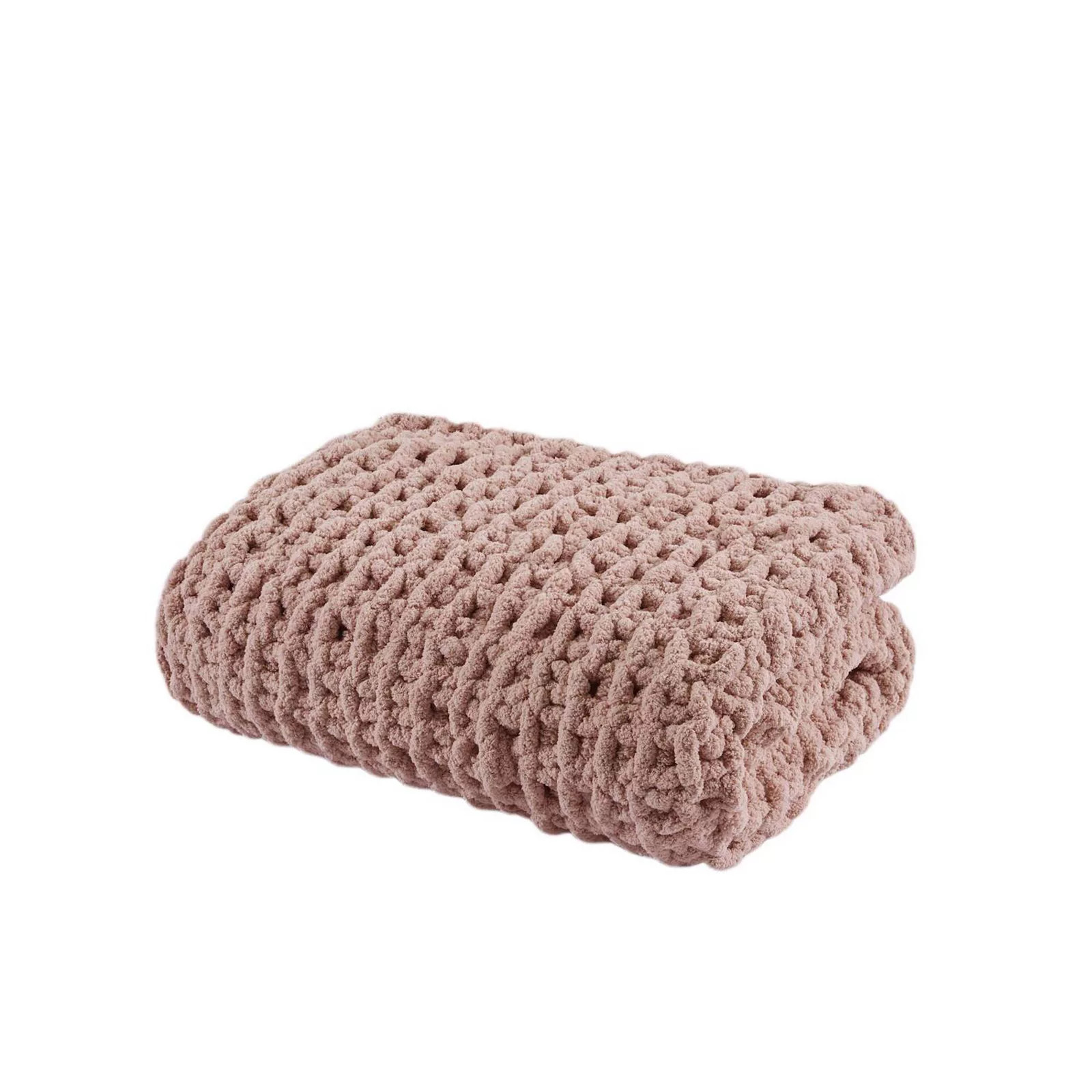 Madison Park Chenille Handmade Chunky Knit Throw Blanket, Pink | Kohl's