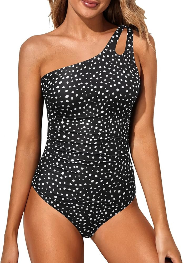 Holipick One Shoulder One Piece Swimsuit for Women Tummy Control Bathing Suits Modest Full Covera... | Amazon (US)