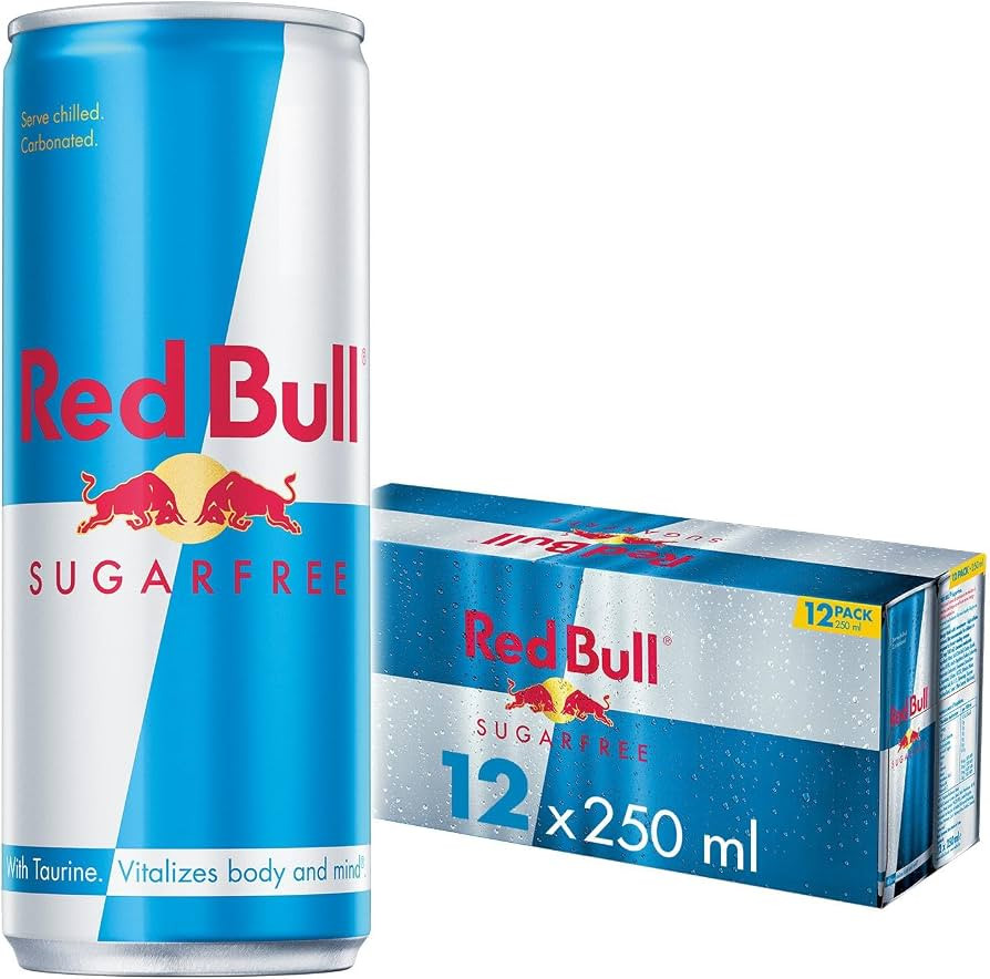 Red Bull Energy Drink Sugar Free, 250 ml (Pack of 12) | Amazon (UK)