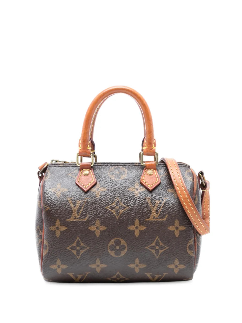 Louis Vuitton Pre-Owned 2019 Monogram Nano Speedy Bandouliere satchel - Brown | Farfetch Global